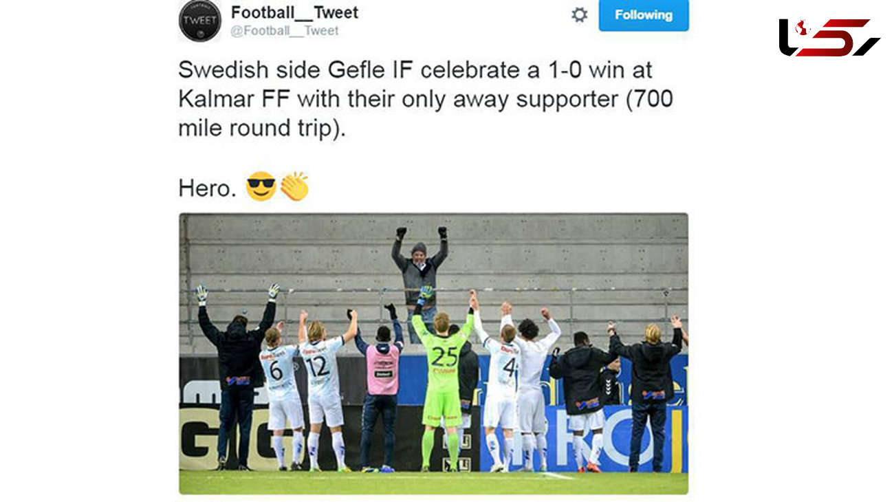 پیروزی تیم فوتبال با حضور تنها هوادارش+ عکس