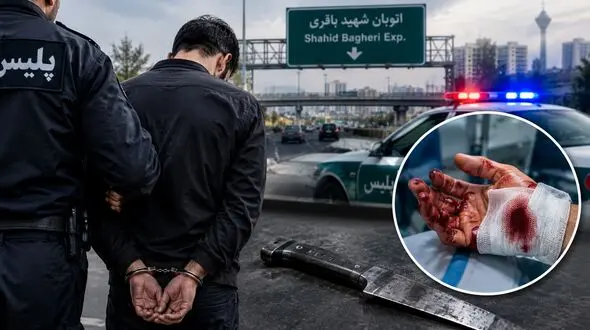 مزاحمت برای یک زن، درگیری خونین در اتوبان شهید باقری را رقم زد/ قطع انگشتان مرد با قمه