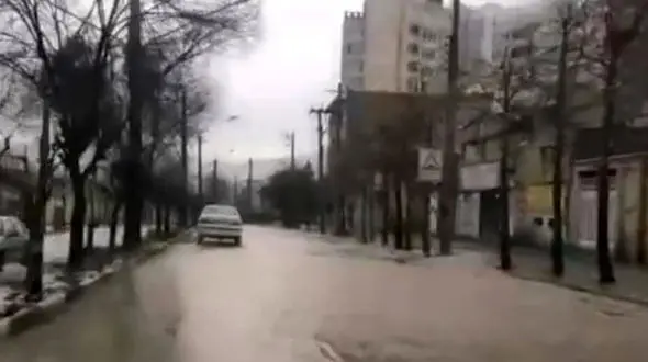 فیلم جاری شدن سیلاب در مهاباد 