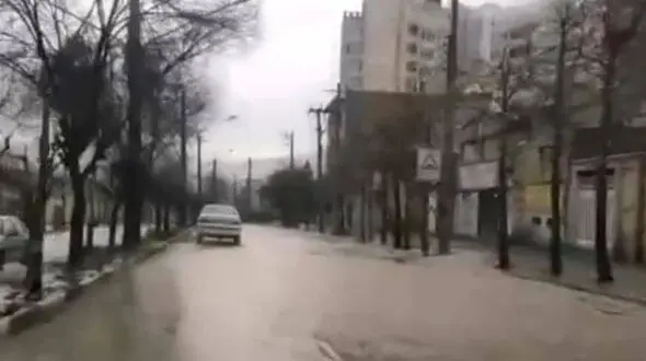 فیلم جاری شدن سیلاب در مهاباد 