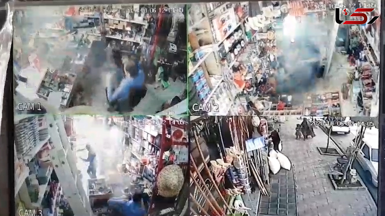 فیلم انفجار باتری در فروشگاه