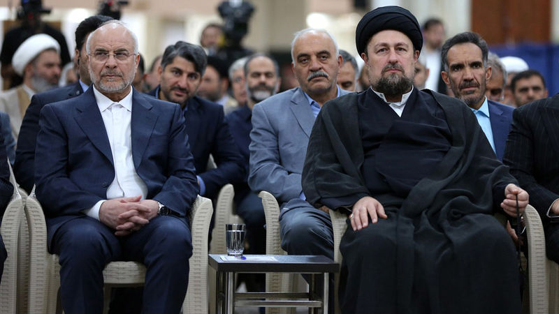 سید حسن خمینی ، تولیت آستان امام خمینی (ره) و محمد باقر قالیباف در آیین تجدید میثاق نمایندگان با آرمان‌های امام (ره)