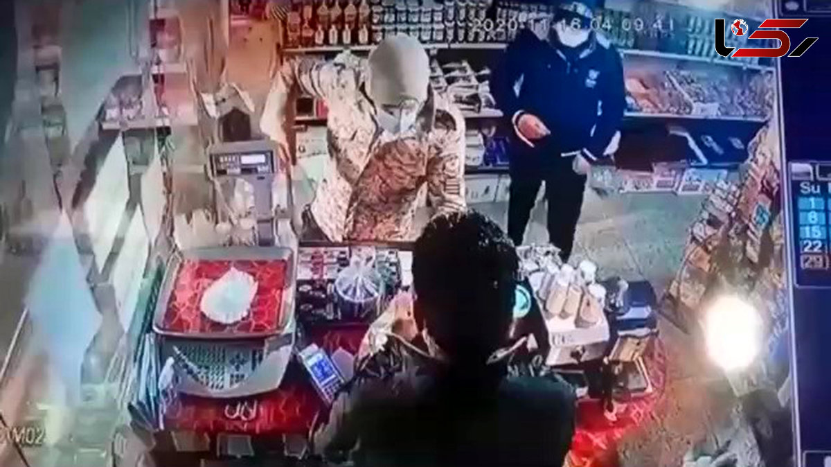فیلم لحظه بازداشت مردان قمه به دست قائم شهر / زورگیری از مرد مغازه دار