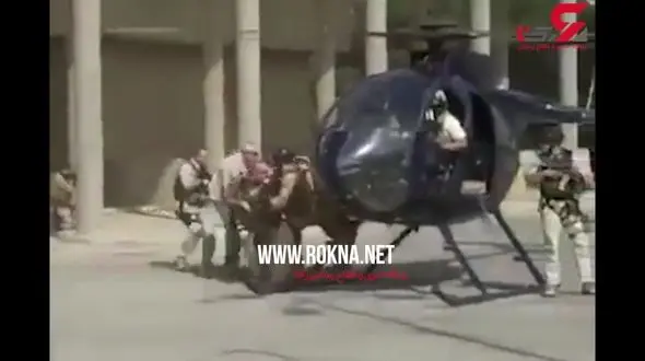 فیلم لحظه فرار با هلیکوپتر مقام سفارت آمریکا از بغداد