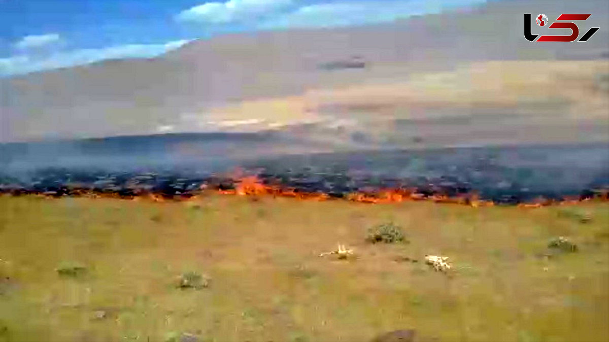 فیلم آتش‌سوزی مراتع در روستای چپقلو 