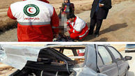 تصادف ۳ دستگاه خودرو در اتوبان تهران-قم + عکس