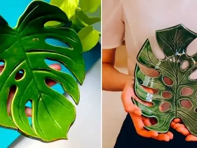 15 مدل ظرف طرح برگ انجیری؛ طبیعت را به خانه بیاورید