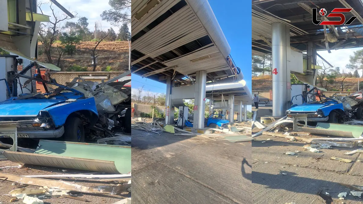 فیلم / انفجار خودروی نیسان در جایگاه CNG تهران 2 مصدوم برجا گذاشت/ حادثه بدون آتش‌سوزی مهار شد