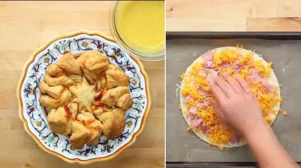 آموزش تصویری لقمه های پیچ دار پنیری خوشمزه  +فیلم