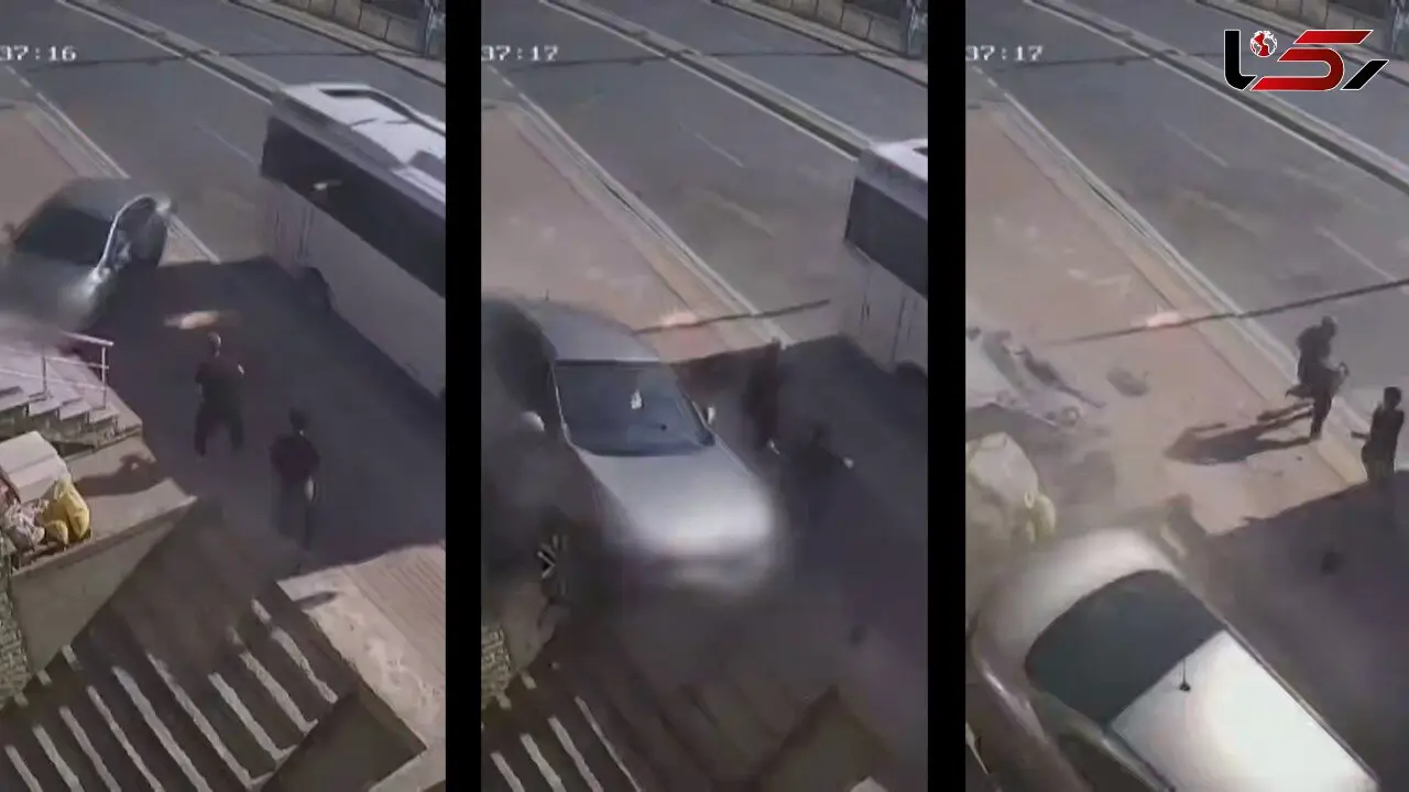 فیلم لحظه نجات معجزه‌ آسای 2 عابر پیاده از یک تصادف هولناک