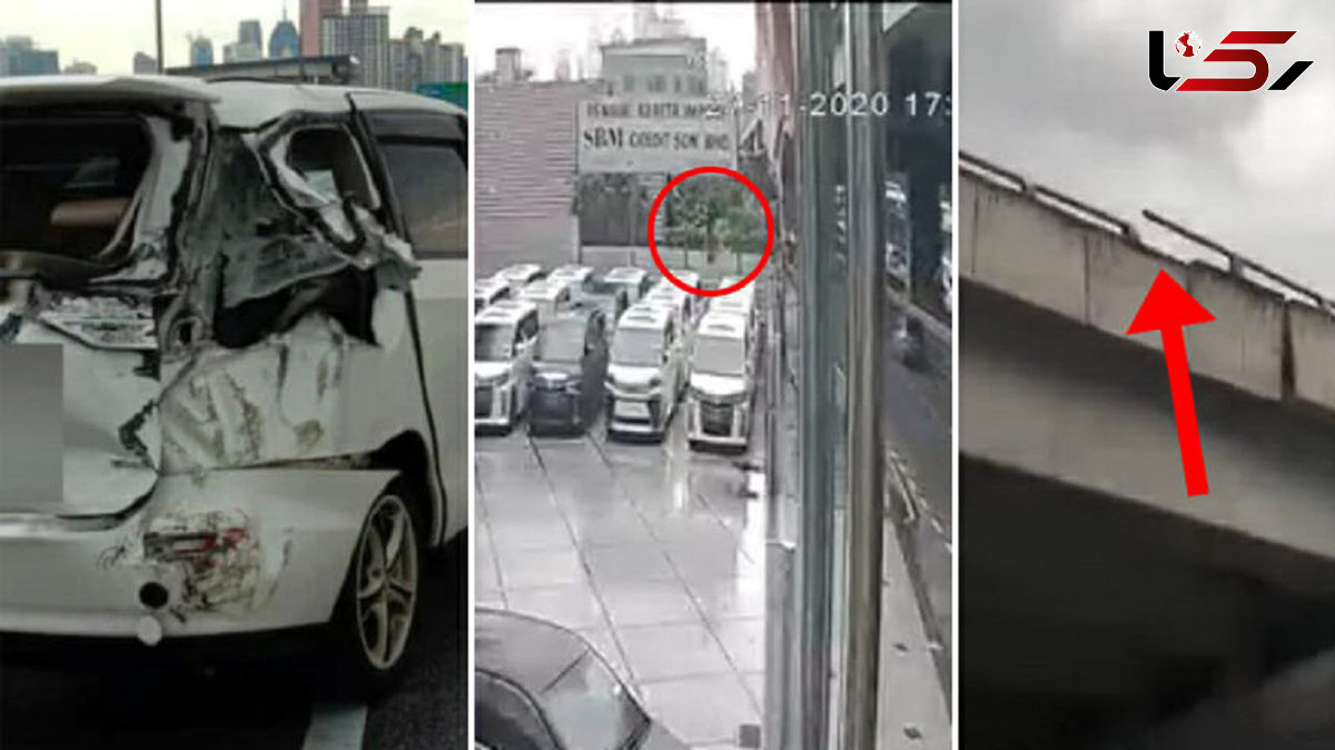 لحظه سقوط دختر ۸ ساله از بالای پل! + فیلم