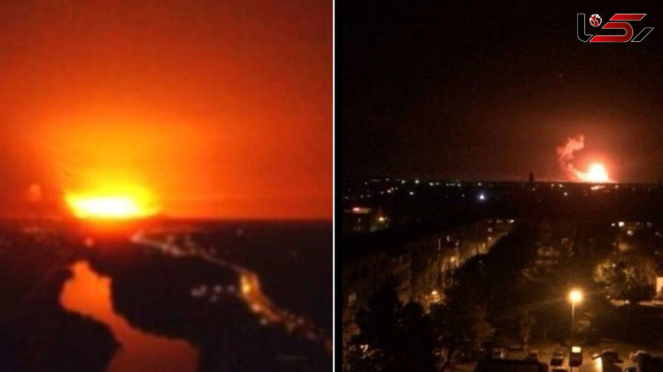  لحظه انفجارهای بزرگ در انبار مهمات  اوکراین+ تصاویر