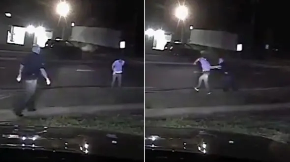 صحنه درگیری تن به تن پلیس با مرد مسلح در خیابان + فیلم و عکس