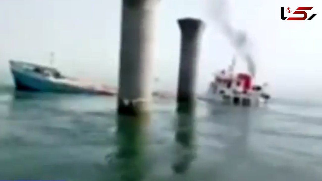 فیلم لحظه غرق شدن کشتی ایرانی در کویت 