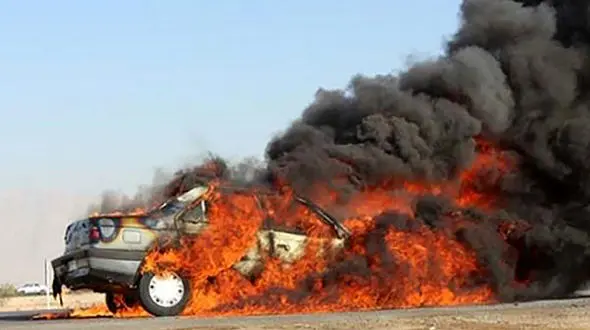 مرگ هولناک مرد جوان در خودروی سوخت قاچاق / راننده زنده زنده سوخت