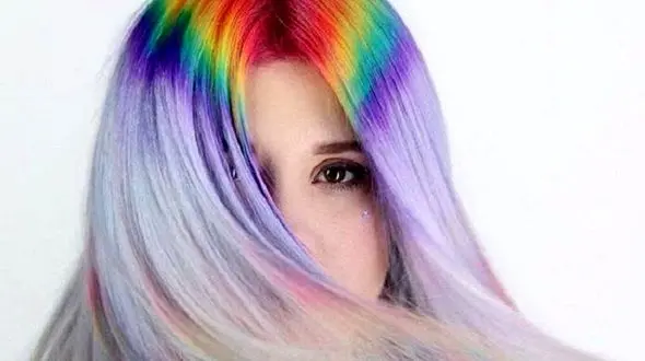 مد شدن یک رنگ موی عجیب در سال جدید/مدل رنگین کمان دنیای رنگ مو را متحول کرد+تصاویر