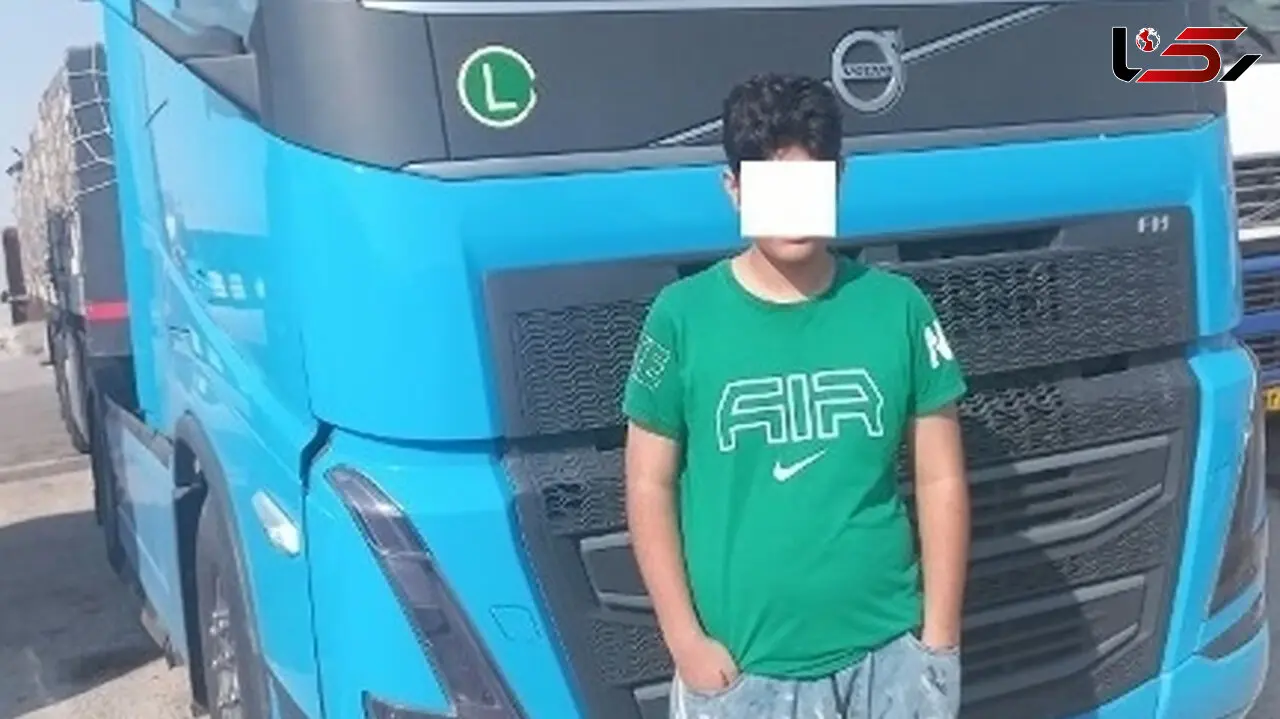 توقیف کامیون کشنده تریلی با راننده 14 ساله در هرمزگان