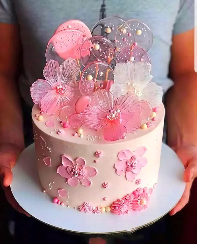 تصاویر کیک تولد صورتی دخترانه