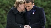 تصویری جالب از رهبران آلمان و فرانسه در مراسم یکصدمین سالگرد پایان جنگ جهانی اول در شمال فرانسه