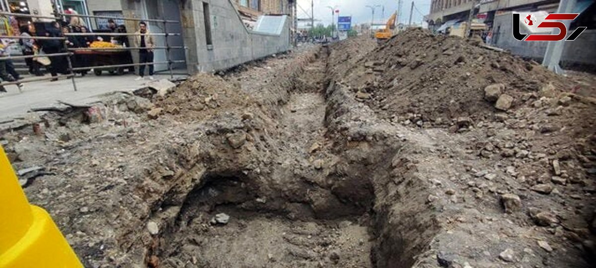 کشف یک دیواره تاریخی از یک بنا در همدان