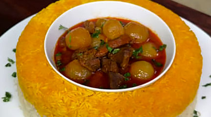 طرز تهیه غذای ترکیه ای به اسم خورشت گوشت و پیاز + فیلم