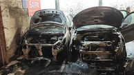 آتش سوزی 2 خودرو در شرق تهران / پژو 207 جزغاله شد