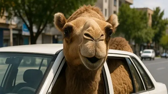 خلاقیت خنده‌دار هموطن رامسری در جابجایی شتر با پراید حماسه‌ای آفرید جهانی/ میگن مغز متفکر چالش نه به وانت ایشون هستن