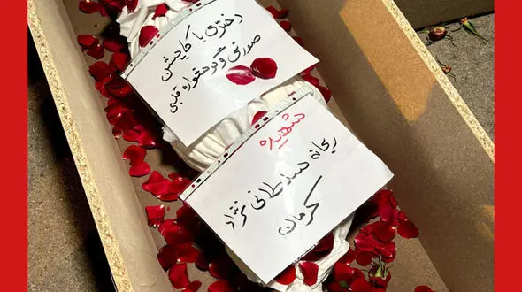 تابوت دختر کاپشن صورتی با گوشواره قلبی + عکس