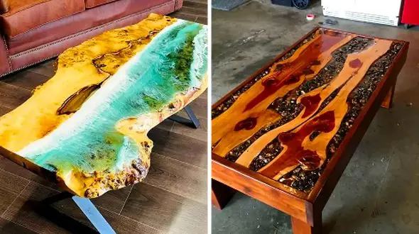 میز رزینی جذاب؛ 15 طرح محبوب برای خانه‌ های مدرن