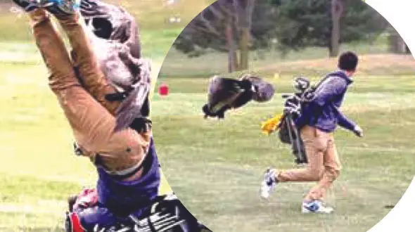 حمله غاز وحشی به پسر گلف باز + عکس