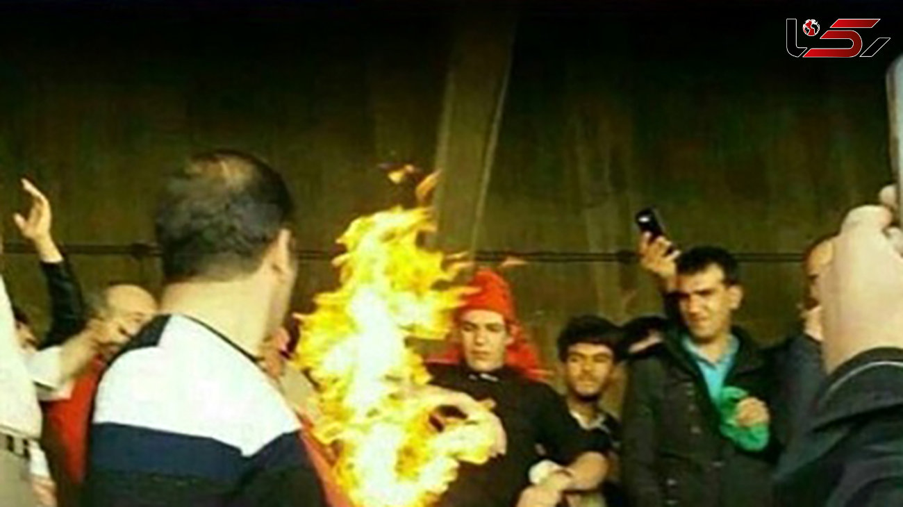 پرچم پرسپولیس را در تبریز آتش زدند+ عکس 