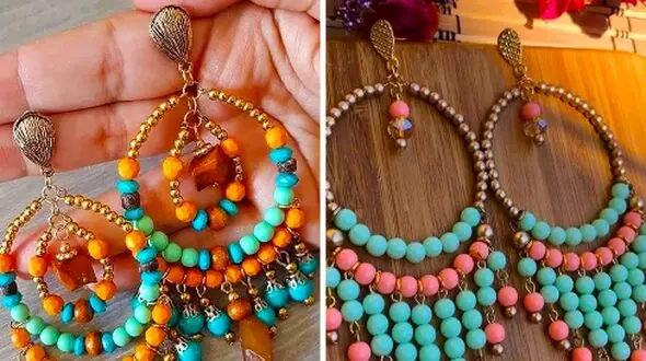 کلکسیونی از گوشواره‌ های حلقه‌ ای مهره‌ ای؛ 15 مدل جذاب برای سبک شما