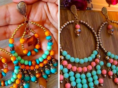کلکسیونی از گوشواره‌ های حلقه‌ ای مهره‌ ای؛ 15 مدل جذاب برای سبک شما