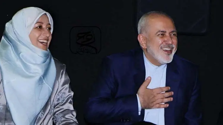 فیلم حضور ظریف و همسرش در تئاتر ارکسترال آرش کنار رعنا آزادی ور