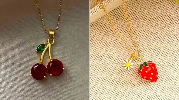 گردنبند‌های فانتزی میوه‌ ای؛ 15 طرح بی‌ نظیر برای استایل شما