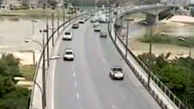 فیلم فجیع ترین مرگ در تصادف روی پل اهواز / مرد بیچاره از پل پرتاب شد 