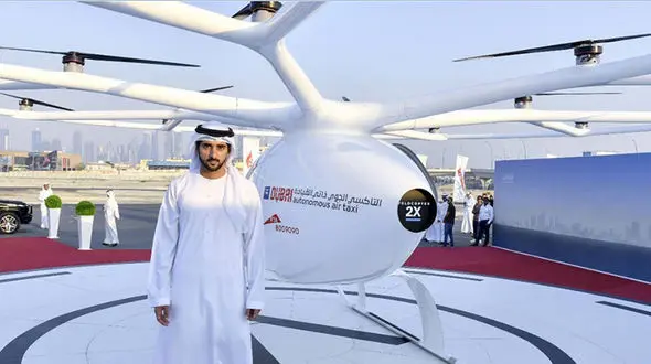 پرواز تاکسی پرنده برای اولین بار در اردن + فیلم
