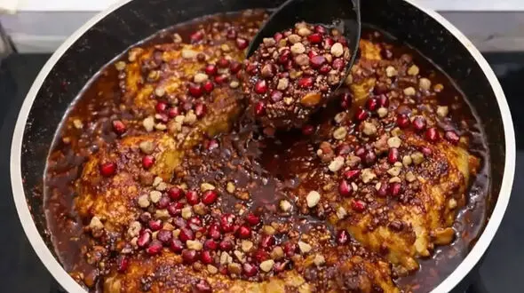مرغ ناردونی خوشرنگ و لعاب، مجلسی و فوق‌العاده خوشمزه 