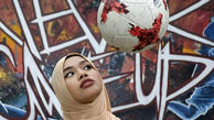فری استایل فوتبال دختر محجبه مالزیایی
