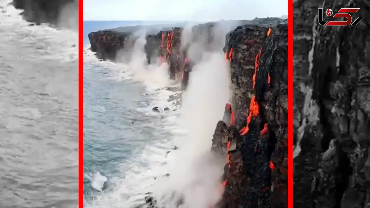 فیلم ورود گدازه‌های داغ به سواحل هاوایی