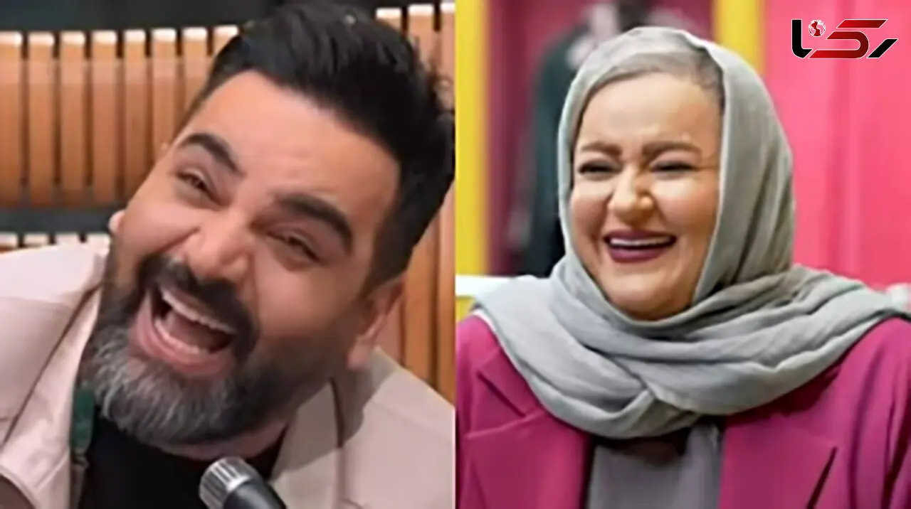 احسان علیخانی نعیمه نظام دوست را گردن نگرفت! + فیلم شوخی های بی حد و حصر آقای مجری با خانم بازیگر