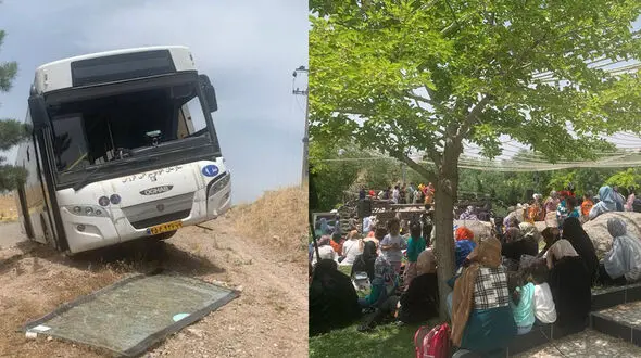 گزارش حادثه اتوبوس حامل دانش‌آموزان در جاده قزوین اصلاح شد / همه دانش آموزان اتوبوس سالم هستند