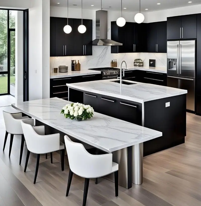 کابینت سفید مشکی | جدیدترین و شیک ترین مدل کابینت سفید مشکی ۲۰۲۶ از کلاسیک تا مدرن که عروس های باسلیقه طرفدارشن!