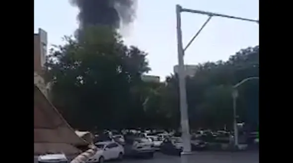 فیلم آتش سوزی در خیابان عباسی تبریز