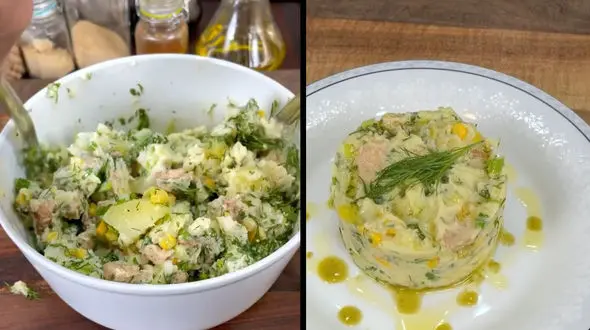 سالاد سیب زمینی و شوید را امتحان کنید+ فیلم