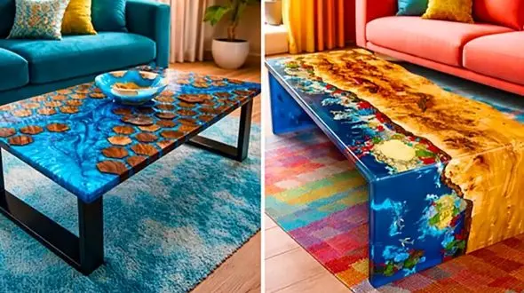 چگونه میز جلو مبلی رزینی مناسب انتخاب کنیم؟ + 15 ایده خاص