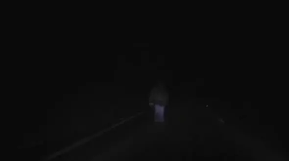فیلم لحظه ظاهر شدن یک روح در جاده تاریک 