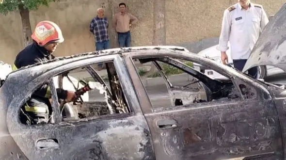 آتش‌سوزی صبحگاهی سرویس مدرسه در همدان 