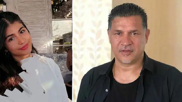 عکس دختر علی دایی با لباس عروس در آغوش پدرش را ببینید