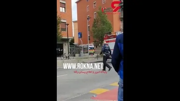 لحظه خودکشی یک مرد از  طبقه ششم یک ساختمان  / روی آمبولانس افتاد + فیلم  / ایتالیا